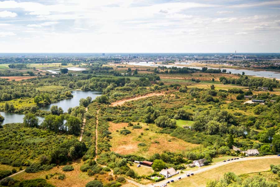 Luchtfoto Ooijpolder bij Nijmegen