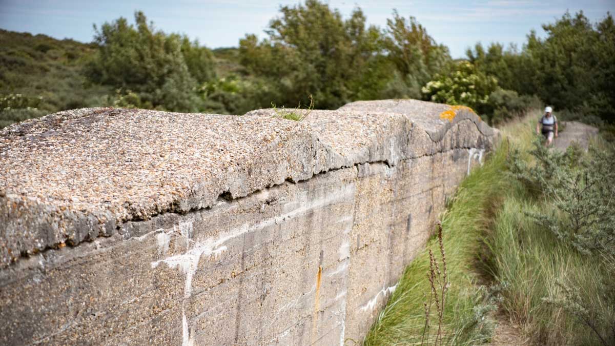 Delen Atlantikwall bij Wassenaar zichtbaar in landschap