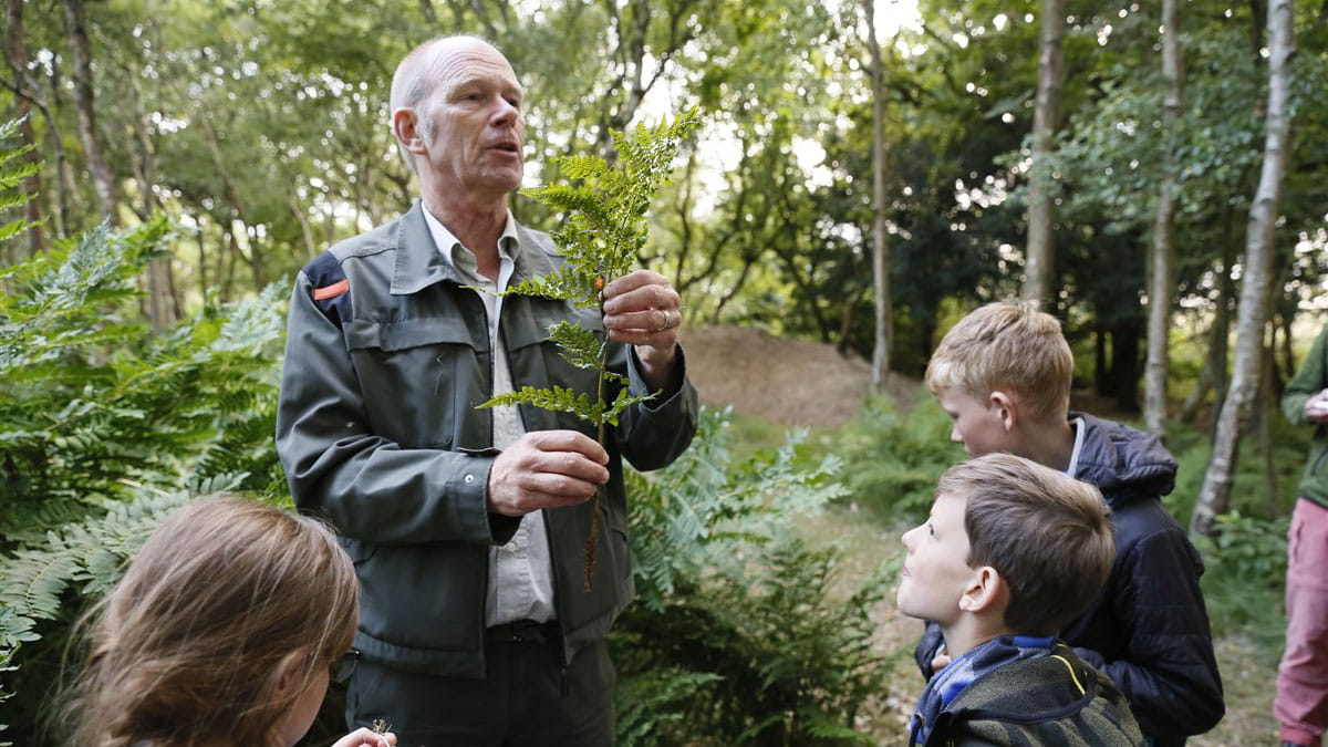 boswachter met kinderen op Hondsrug