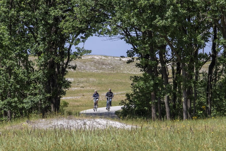 fietsers in duingebied