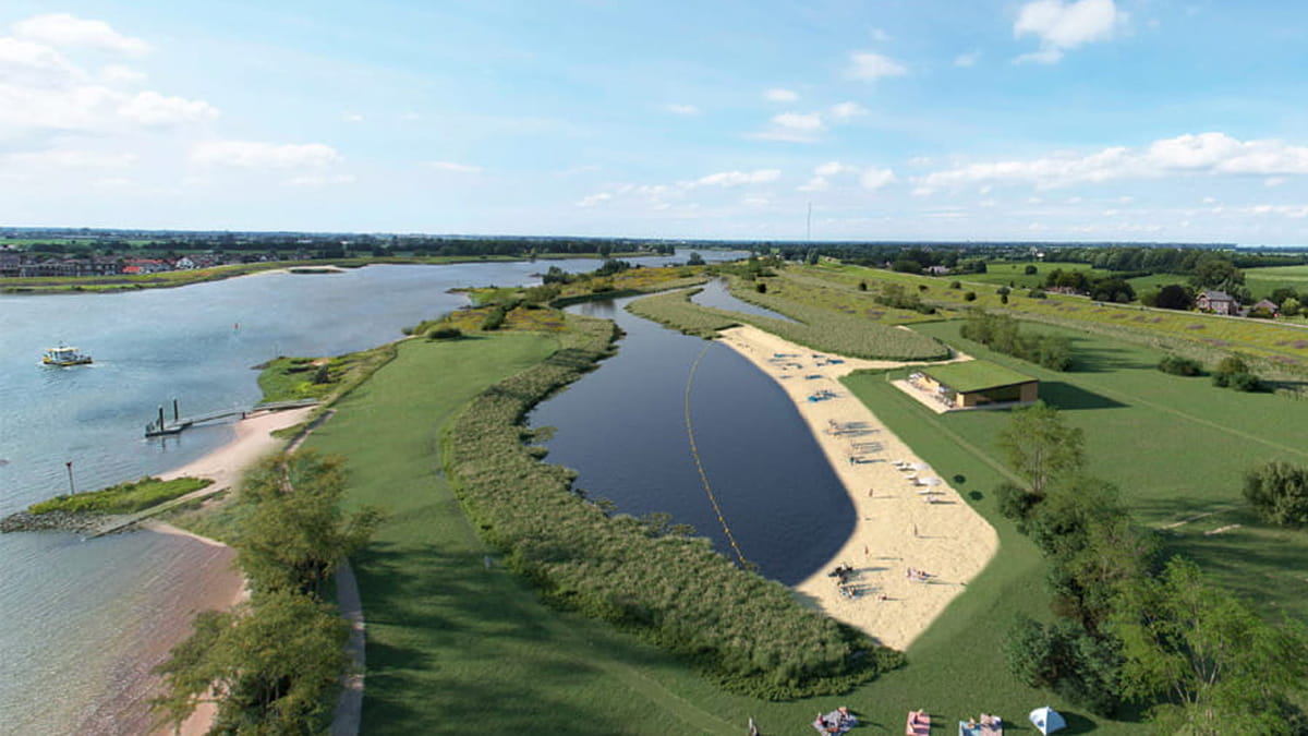 luchtfoto uiterwaarde Salmsteke